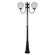 Lisbon Twin 30cm Spheres Curved Arms Tall Post Light - Black Finish / E27 Lisbon Twin 30cm Spheres Curved Arms Tall Post Light - Black Finish / E27